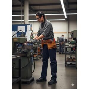 NWT Dockers Womens Navy Go Khaki Flat Front Classic Fit in Size 12 Long